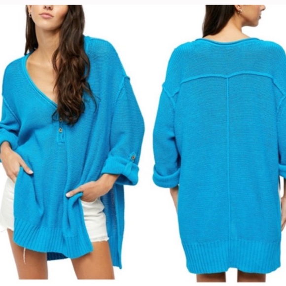 Free People Sweaters - Free People Firefly Tunic in Surf Blue
